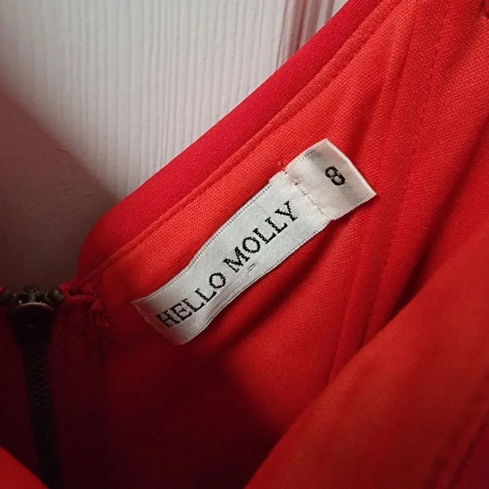 Hello Molly Red Ruffle Slit Dress 8 - Picture 9 of 9